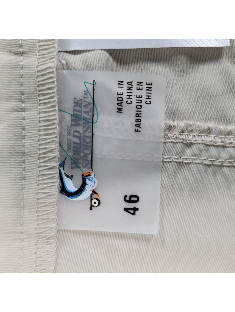 NEW World Wide Sportsman Shorts Men's 46 Cargo Beige Velco Fishing Outdoor NWT - Picture 8 of 9